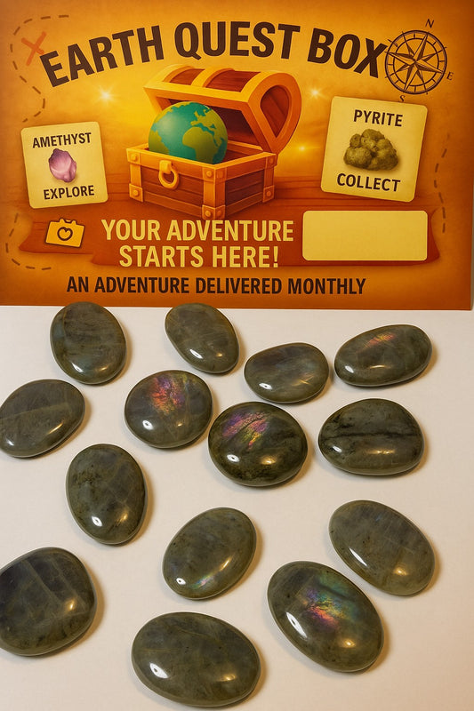 Labradorite Specimen with Collector Card (4"x6")