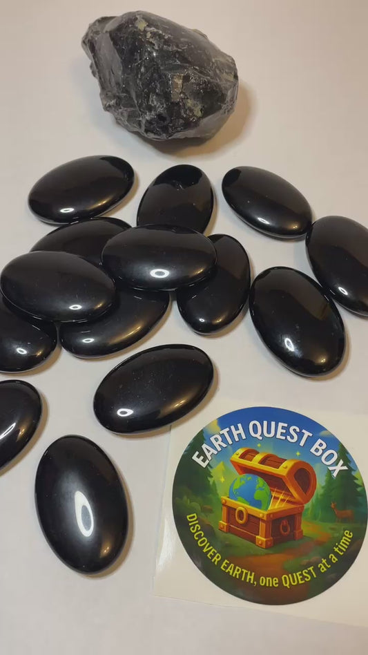 Obsidian Specimen with Collector Card (4"x6")