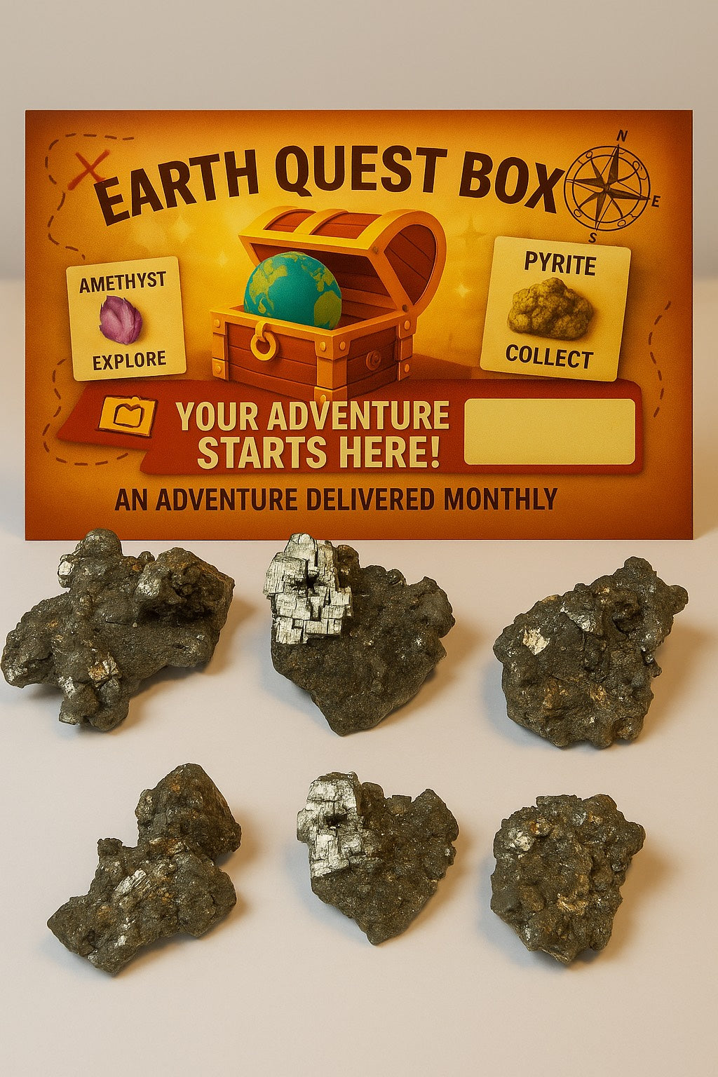 Pyrite Specimen with Collector Card (4"x6")