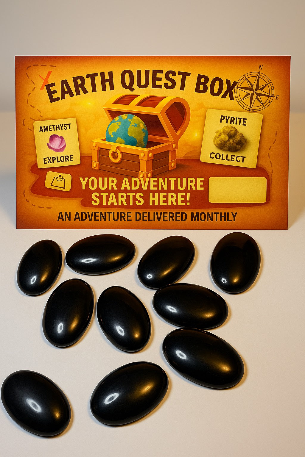 Obsidian Specimen with Collector Card (4"x6")