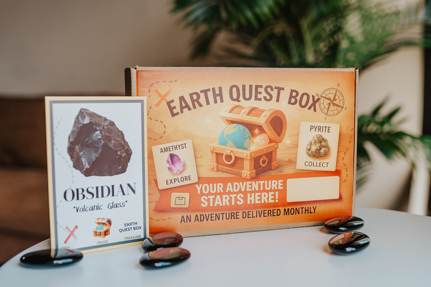 Obsidian Specimen with Collector Card (4"x6")