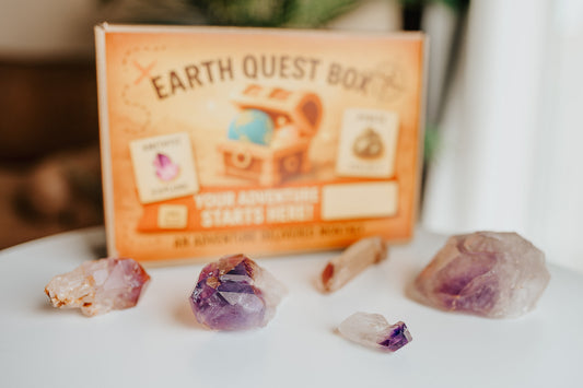 Amethyst Crystal Specimen with Collector Card (4"x6")