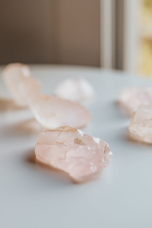 Rose Quartz Specimen with Collector Card (4"x6")